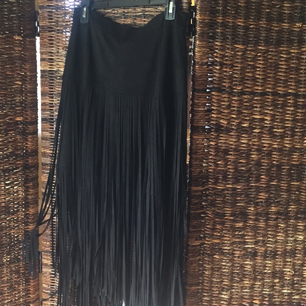 Black skirt faux suade skirt